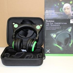 Green Light up Cat ear Headphones